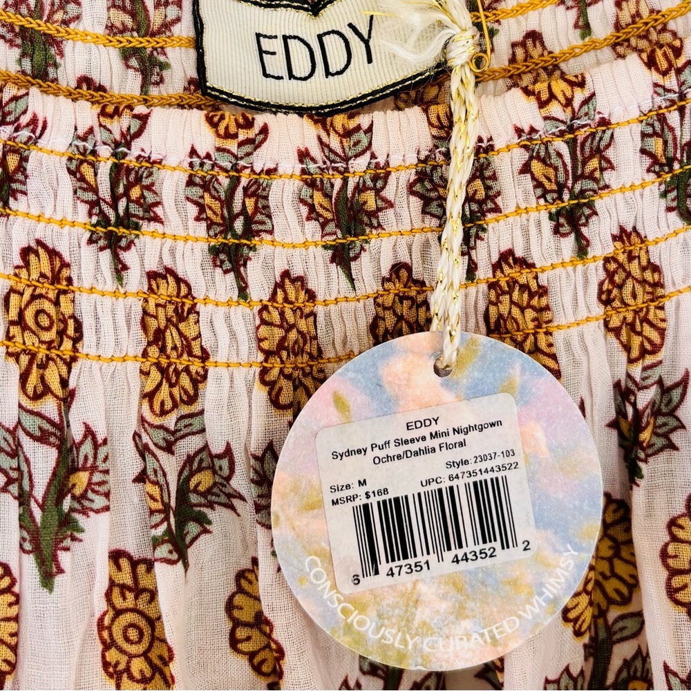 EDDY Sydney Puff Sleeve Mini
Nightgown
Ochre/Dahlia Floral print - Picture 10 of 12